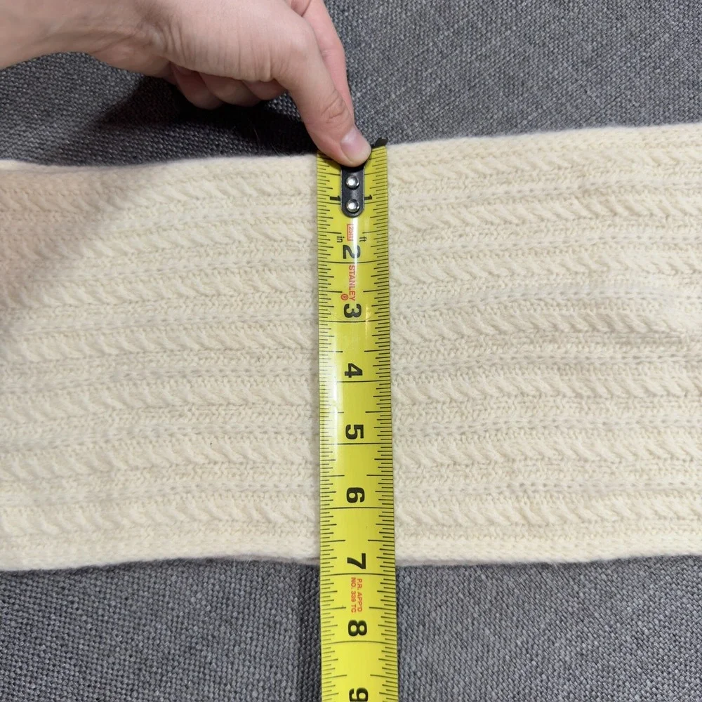 Lauren Ralph Lauren Women's Scarf Wool Rabbit Hair Ivory Knit Fringe ONE SIZE